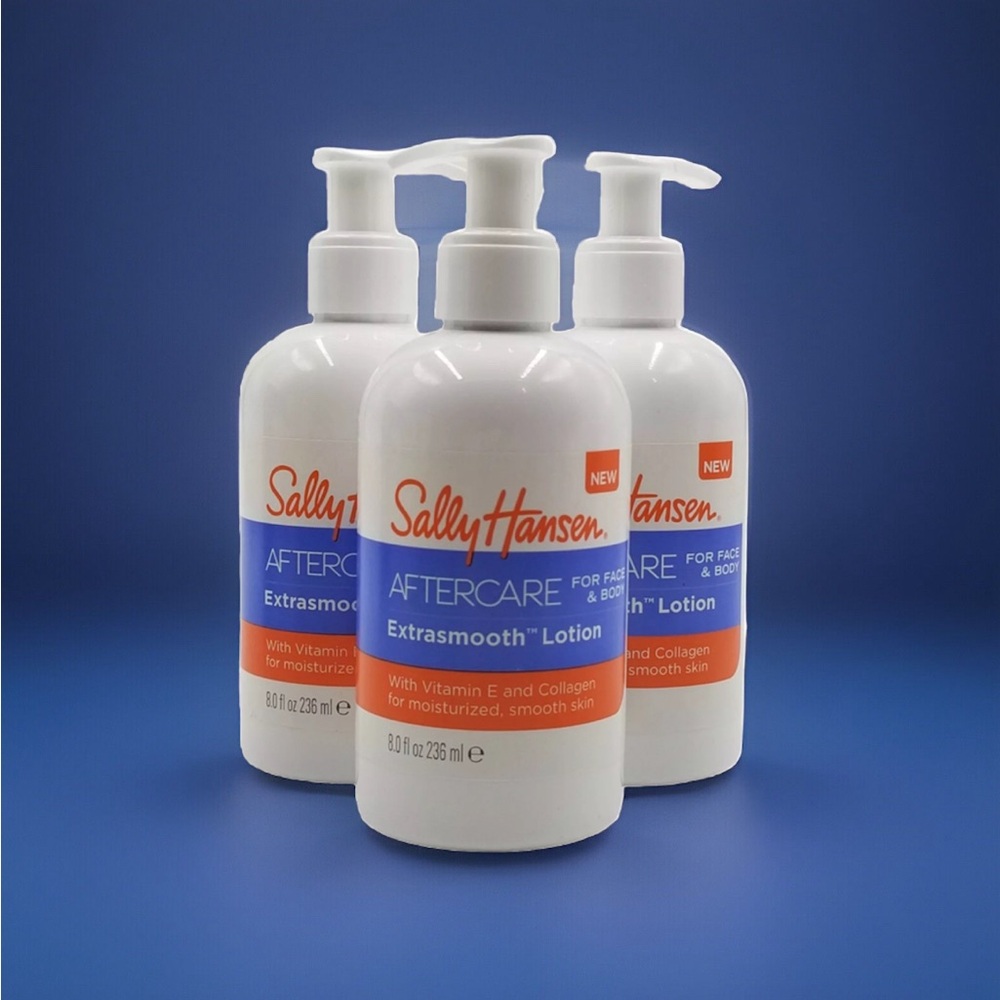 3X Sally Hansen Aftercare Extra Smooth Face & Body Lotion, Vitamin E 8 fl oz ea
